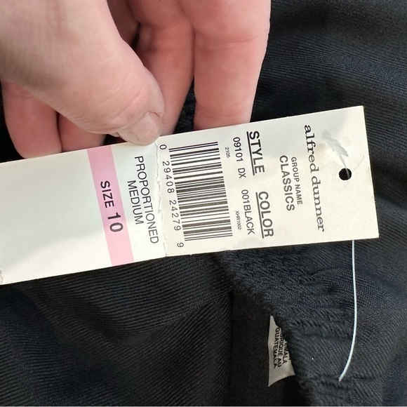 Alfred Dunner NEW pull on stretch waist pants BLACK pockets elastic waist sz 10 - Picture 9 of 9